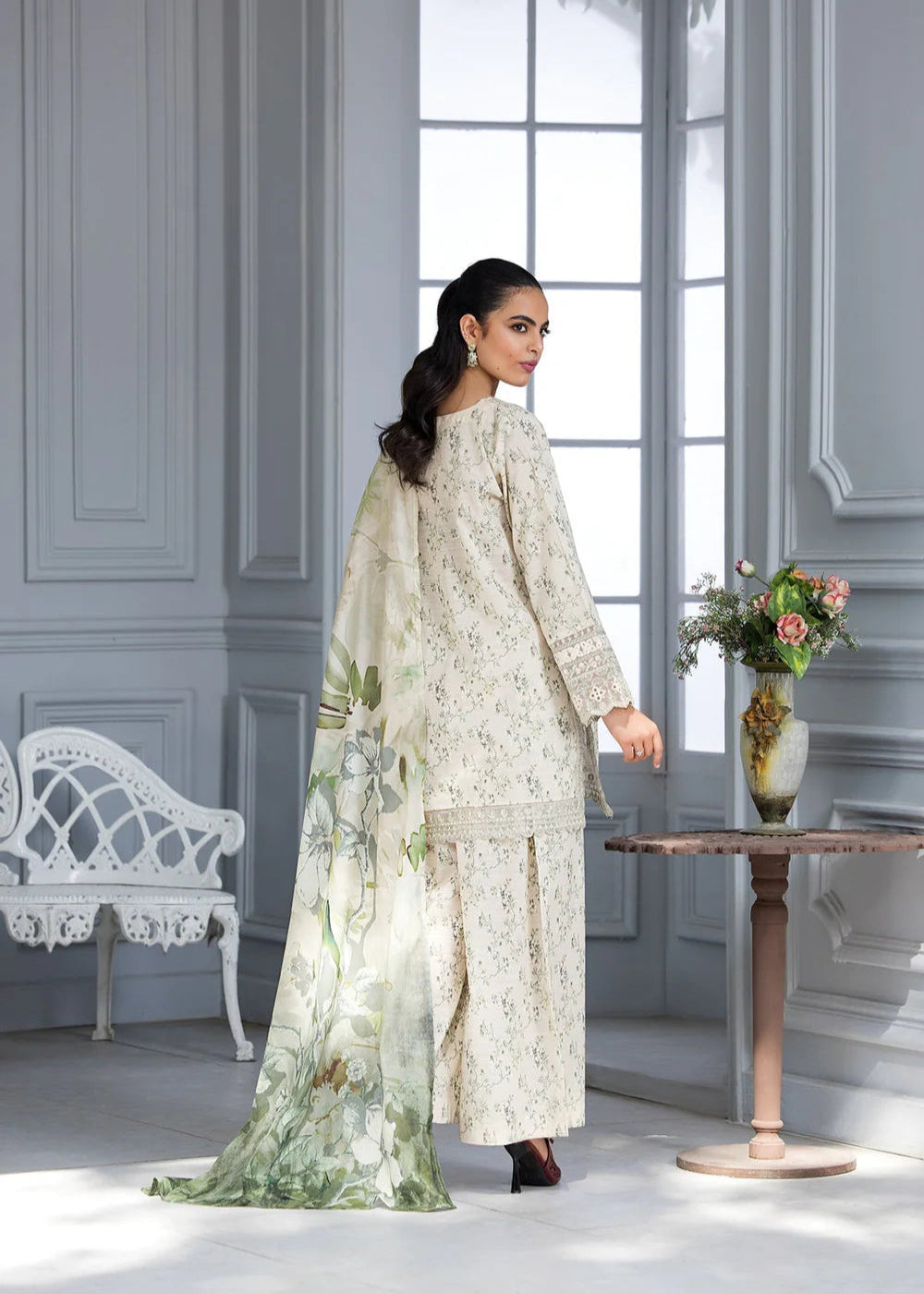 Bin Tayyab-Printed Green Lawn