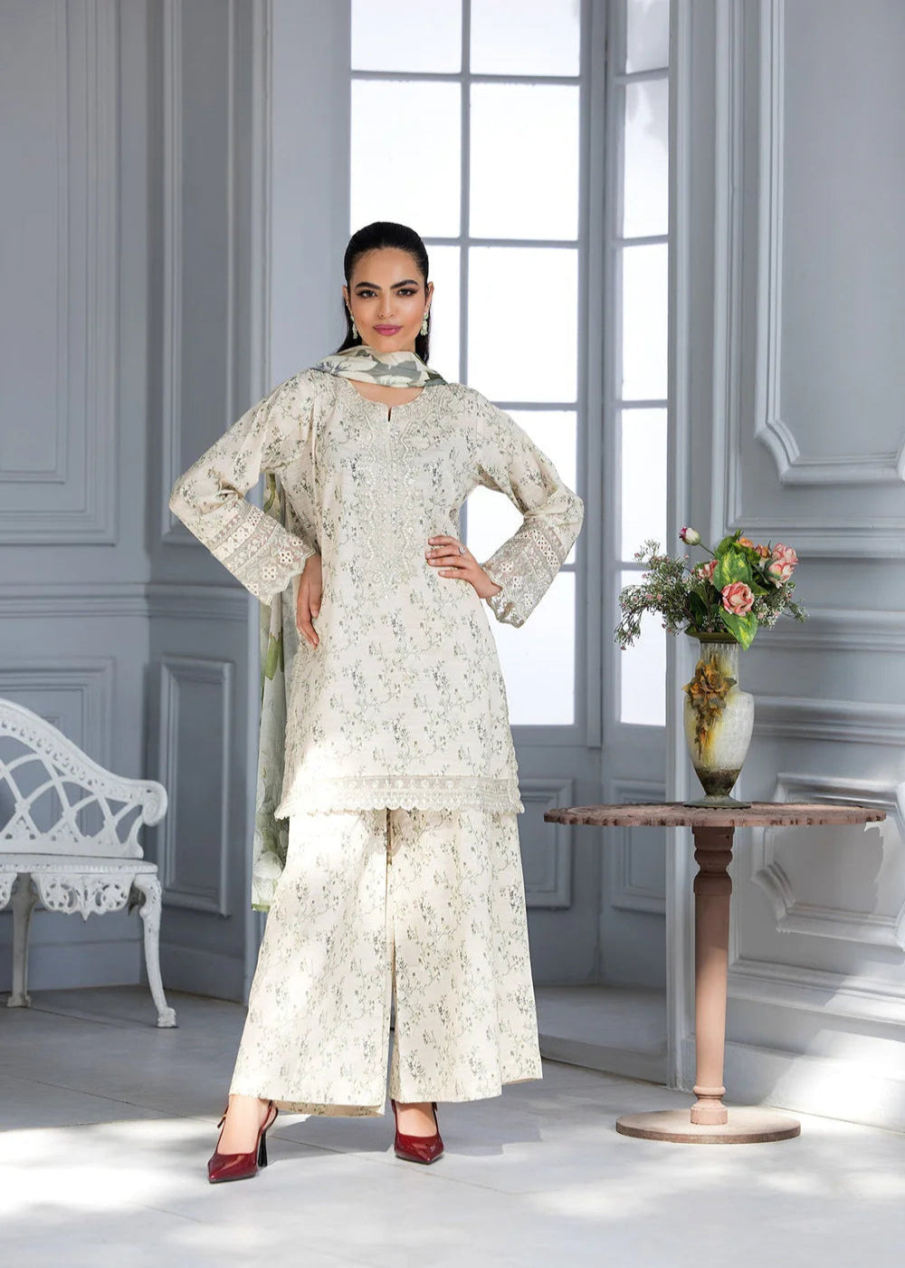 Bin Tayyab-Printed Green Lawn