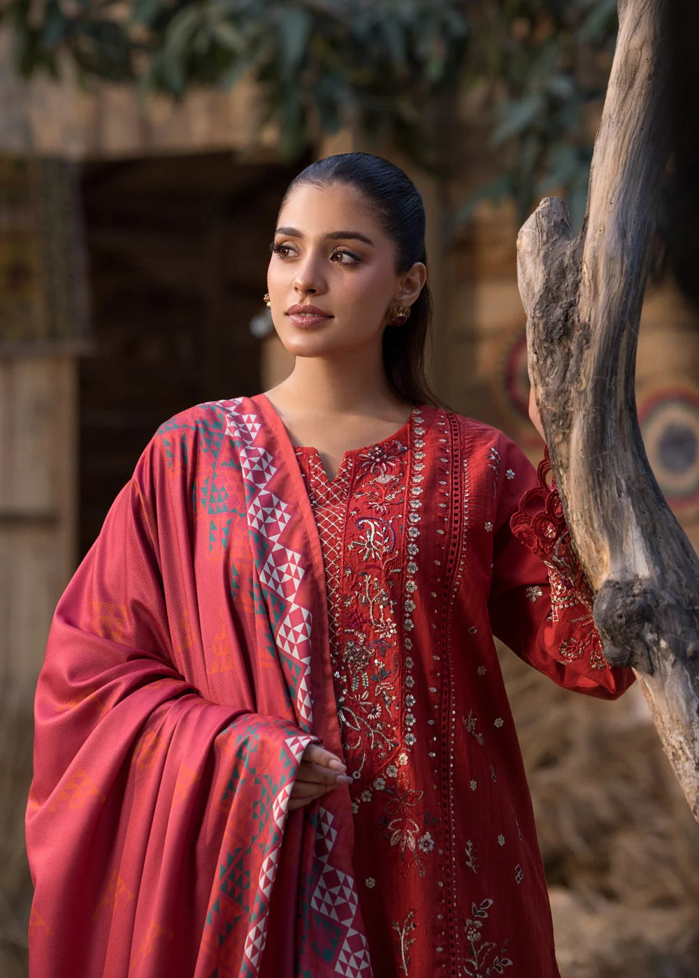 Bin Tayyab-Printed Red