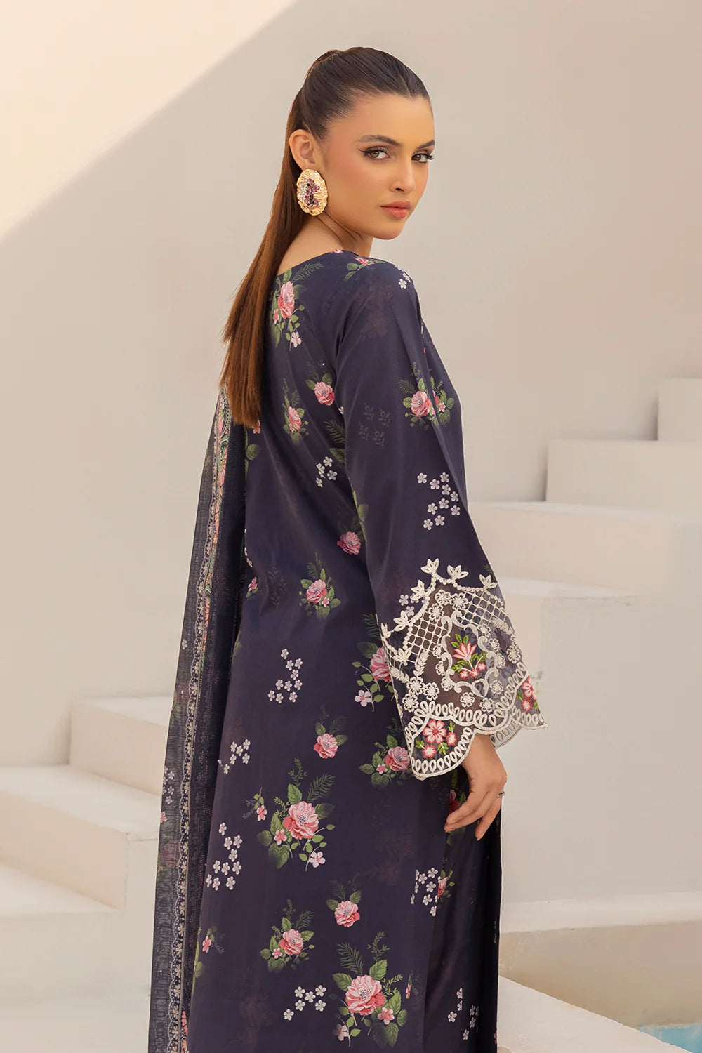 Esra-Blue Printed Lawn