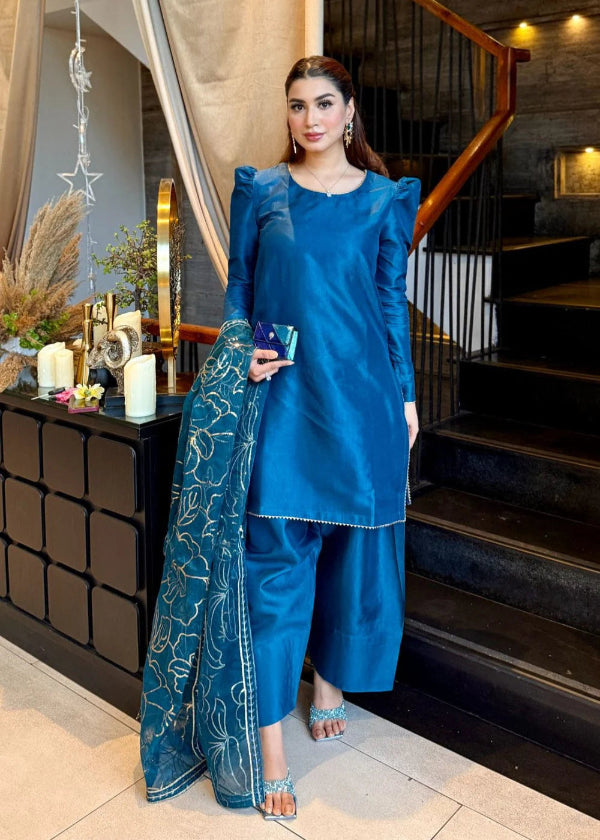 Laal Clothing-Blue Farshi Salwar