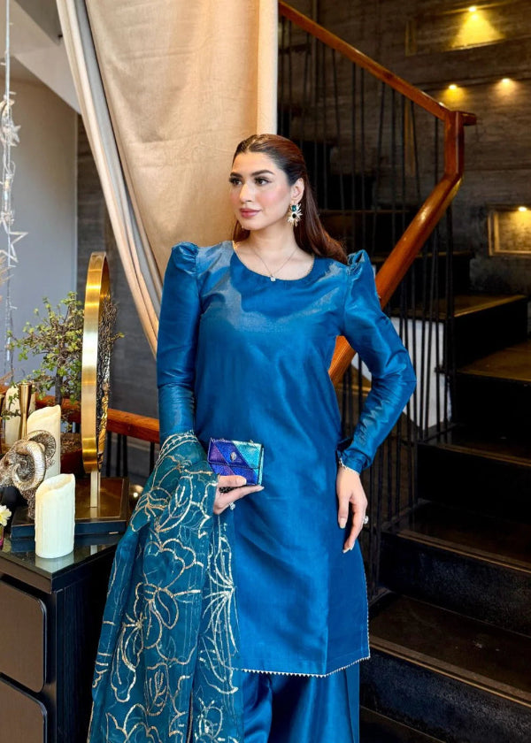 Laal Clothing-Blue Farshi Salwar