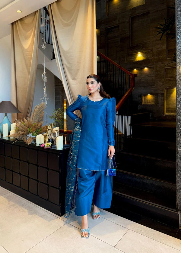 Laal Clothing-Blue Farshi Salwar