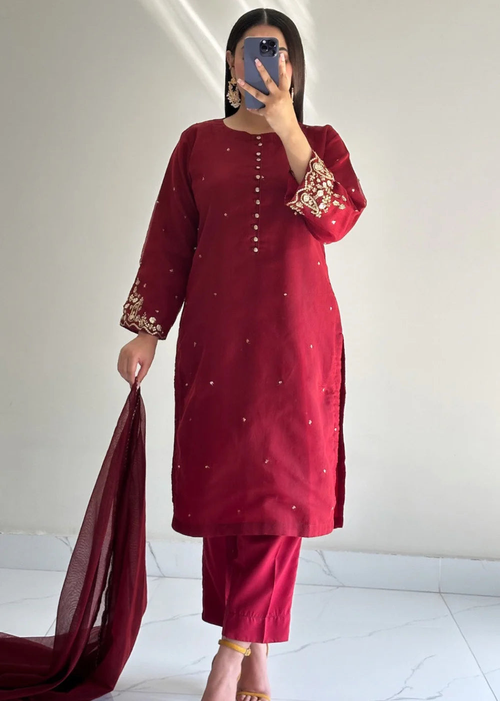Ayesha B-Maroon Khadi