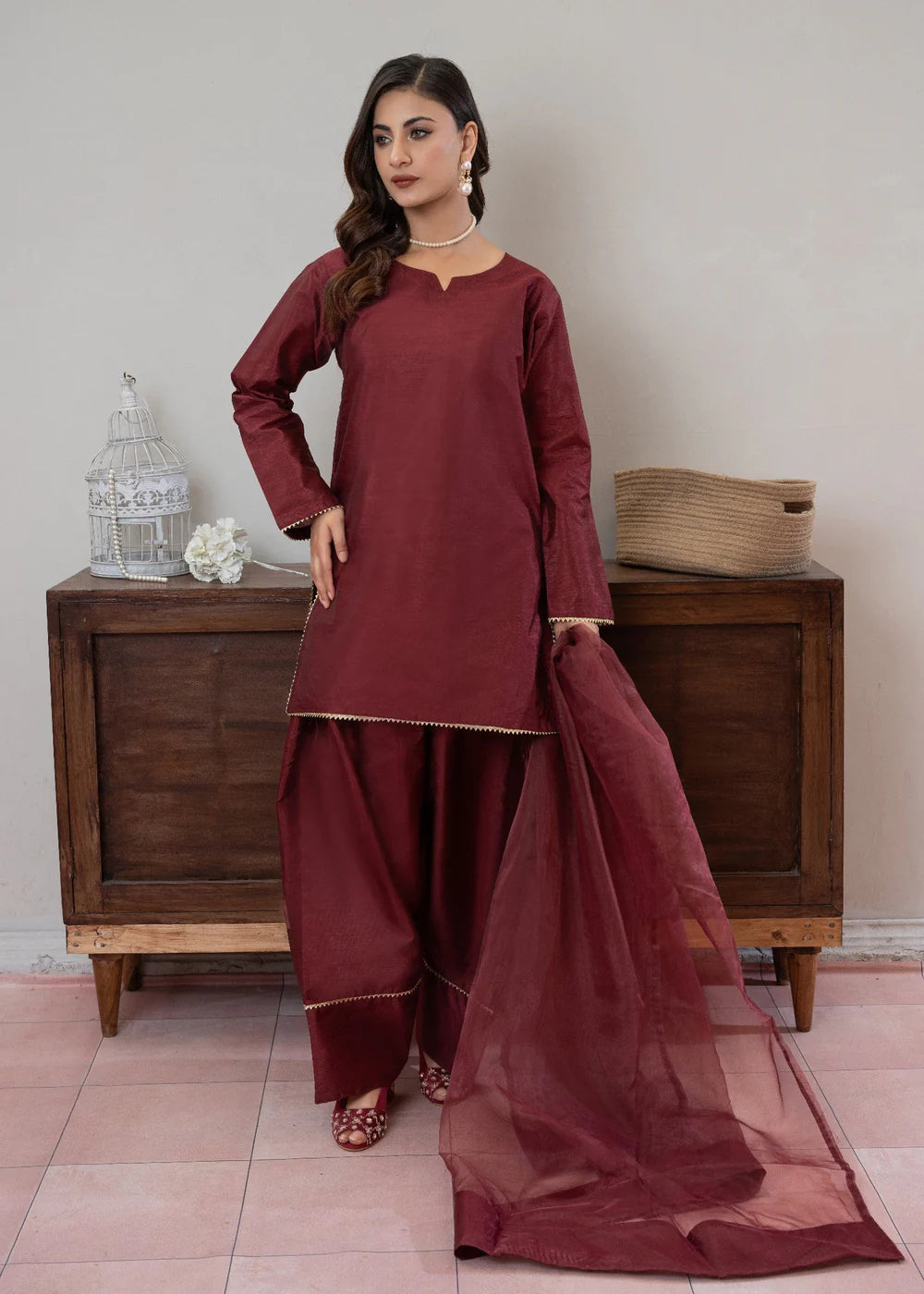 Momin Online-Maroon Farshi Salwar