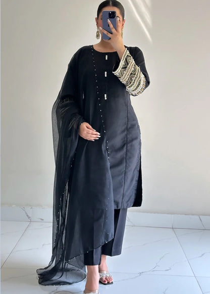Ayesha B-Black Khadi Khas