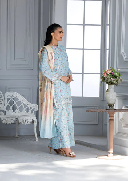 Bin Tayyab-Printed Sky Blue