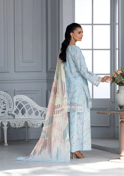 Bin Tayyab-Printed Sky Blue