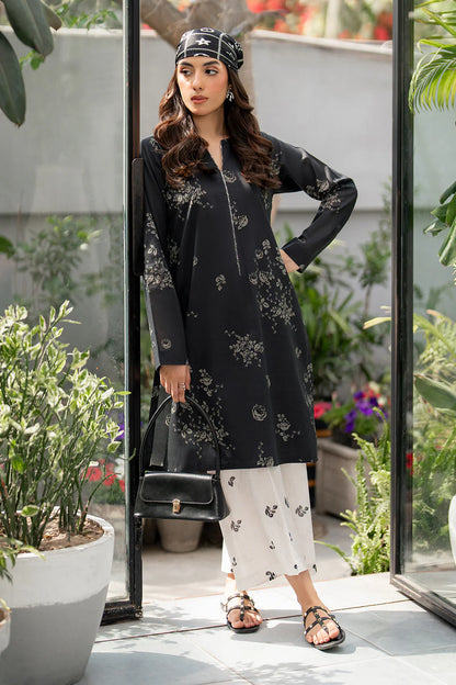 Esra - Black Two Piece Printed Lawn