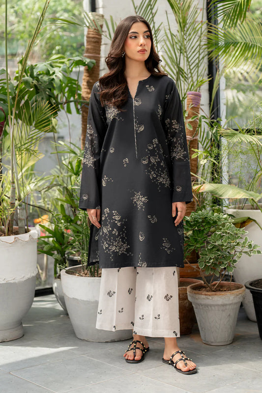 Esra - Black Two Piece Printed Lawn