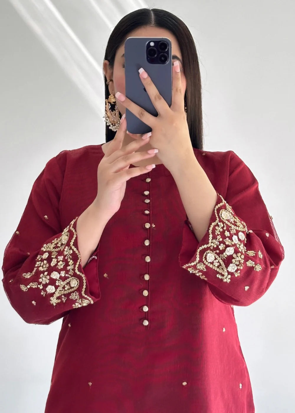 Ayesha B-Maroon Khadi