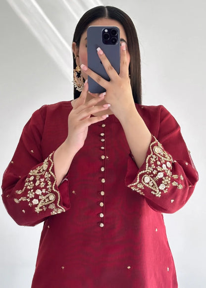 Ayesha B-Maroon Khadi